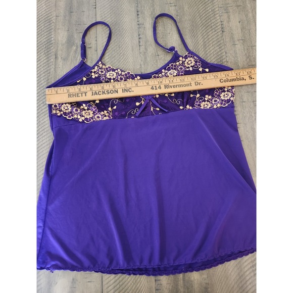 Y2K 90s Satin Fairy Top M Lace Romantic Whimsigoth Dainty Coquette Doll‎ Purple - Picture 8 of 10